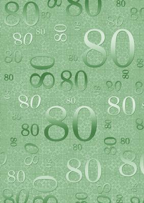 Mint Green Metallic 80th Birthday A4 Backing Paper