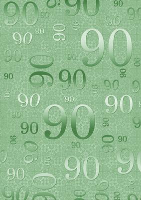 Mint Green Metallic 90th Birthday A4 Backing Paper