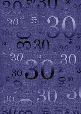 Dark Blue Metallic 30th Birthday A4 Backing Paper