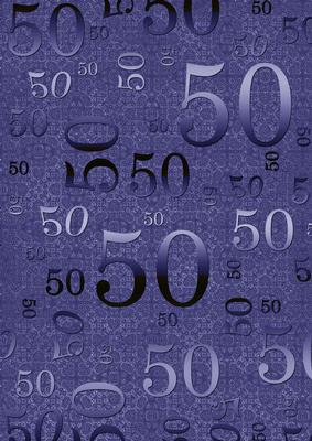 Dark Blue Metallic 50th Birthday A4 Backing Paper