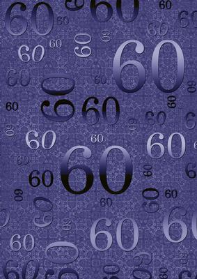 Dark Blue Metallic 60th Birthday A4 Backing Paper