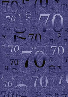 Dark Blue Metallic 70th Birthday A4 Backing Paper