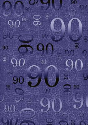 Dark Blue Metallic 90th Birthday A4 Backing Paper