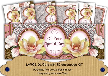 Pink Lemon Magnolia Your Special Day Large Dl Card Kit