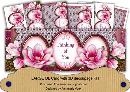 Cerise Magnolia Thinking of You Large Dl Card Kit