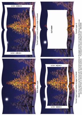 Christmas Tree Lights Tunnel Book Sheet