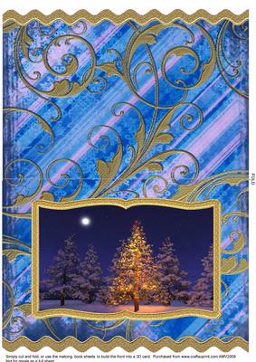 Christmas Tree Lights Wavy Edge Book Card