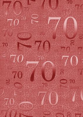 Red Metallic 70th Birthday A4 Backing Paper