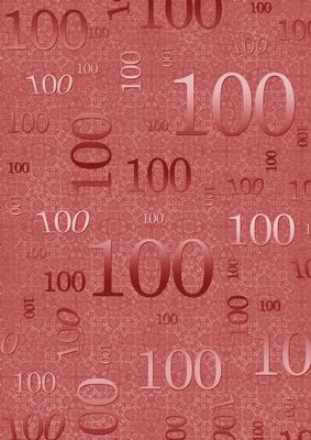 Red Metallic 100th Birthday A4 Backing Paper