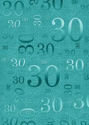 Teal Metallic 30th Birthday A4 Backing Paper