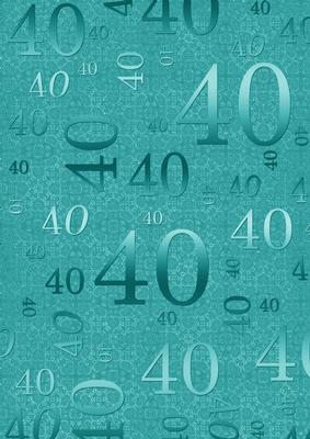 Teal Metallic 40th Birthday A4 Backing Paper