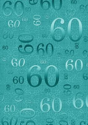 Teal Metallic 60th Birthday A4 Backing Paper