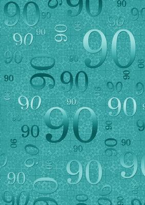 Teal Metallic 90th Birthday A4 Backing Paper