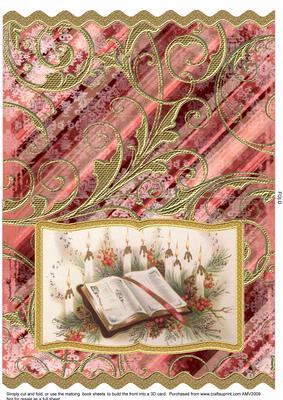 Christmas Book Wavy Edge Book Card