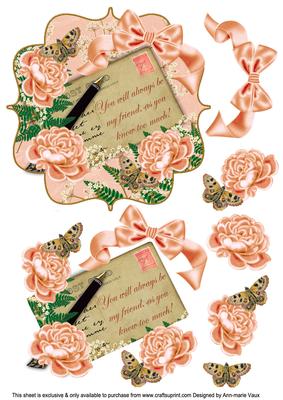Peach Rose You Will Always Be My Friend Bracket Step by Step