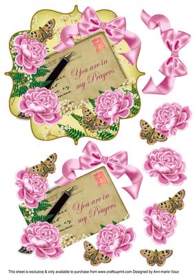 Pink Rose Lemon in My Prayers Bracket Step by Step