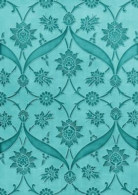 Teal Floral Entwined Embossed A4 Backing Paper