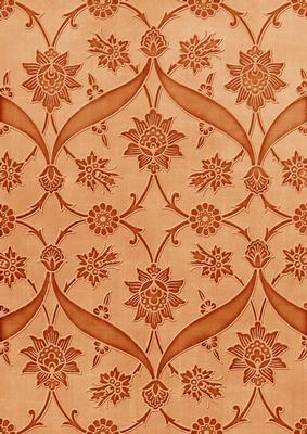Burnt Orange Floral Entwined Embossed A4 Backing Paper