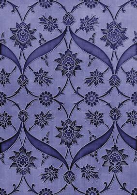 Dark Blue Floral Entwined Embossed A4 Backing Paper