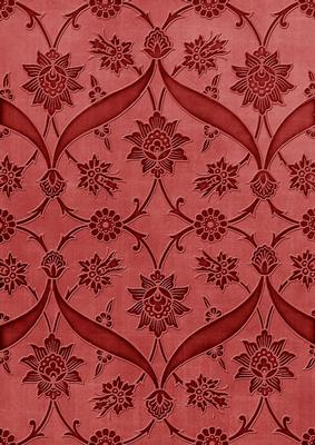 Dark Red Floral Entwined Embossed A4 Backing Paper