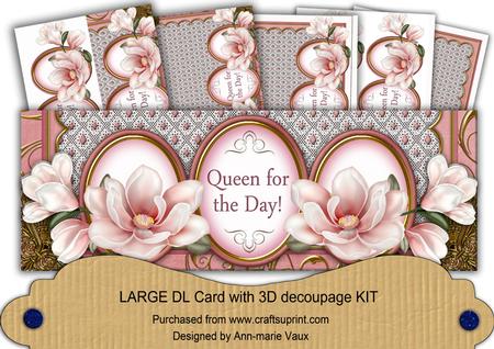 Pink Magnolia Queen for the Day Large Dl Card Kit