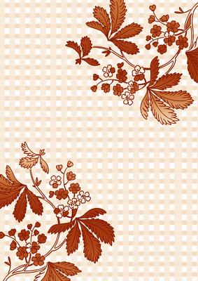 Burnt Orange Floral Corner Check A4 Backing Paper