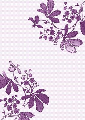 Lilac Floral Corner Check A4 Backing Paper