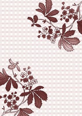 Dusky Pink Floral Corner Check A4 Backing Paper