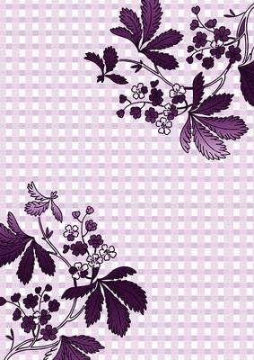 Purple Floral Corner Check A4 Backing Paper