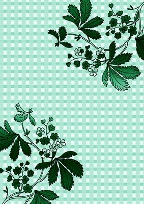 Dark Green Floral Corner Check A4 Backing Paper