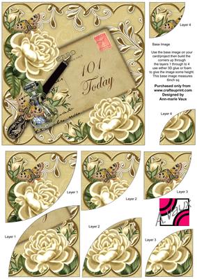 Cream Roses 101 Today 6in Duo Corner Stacker