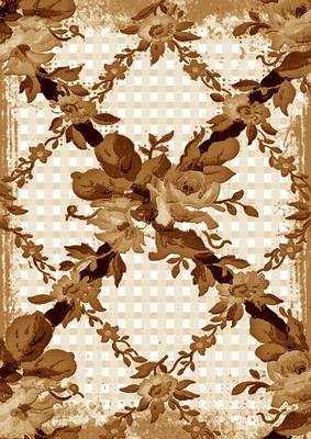 Vintage Tea Grunge Rose Check A4 Backing Paper
