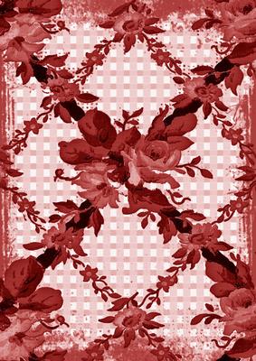 Dark Red Grunge Rose Check A4 Backing Paper