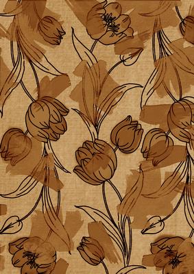 Vintage Tea Painted Tulips A4 Backing Paper