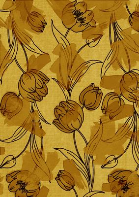 Gold Painted Tulips A4 Backing Paper