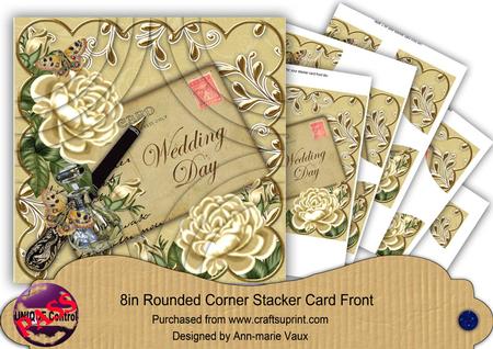 Cream Rose Wedding Day 8in All 4 Round Corner Stacker Kit