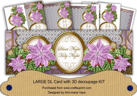 Lilac Poinsettia Silent Night Large Dl Card Kit