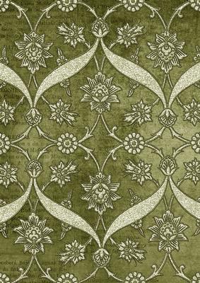 Olive Entwined Glitter Floral A4 Backing Paper