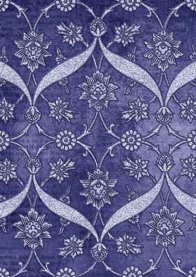 Blue Entwined Glitter Floral A4 Backing Paper