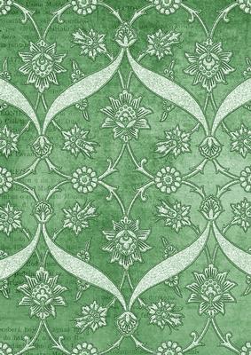 Mint Green Entwined Glitter Floral A4 Backing Paper