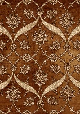 Vintage Tea Entwined Glitter Floral A4 Backing Paper