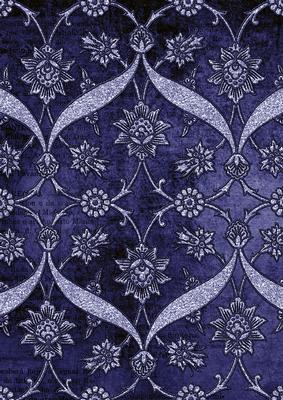 Dark Blue Entwined Glitter Floral A4 Backing Paper