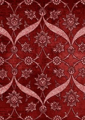 Dark Red Entwined Glitter Floral A4 Backing Paper