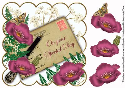 Cerise Poppy Special Day Ink Saver 8in Scallop Topper