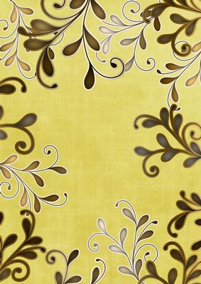 Lemon Coloured Gold Swirls A4 Backing Paper