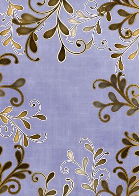 Blue Coloured Gold Swirls A4 Backing Paper