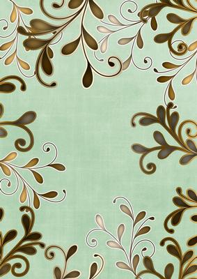 Mint Green Coloured Gold Swirls A4 Backing Paper