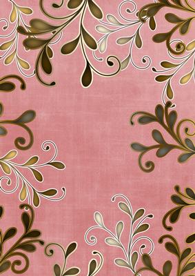 Red Coloured Gold Swirls A4 Backing Paper