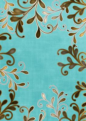 Teal Coloured Gold Swirls A4 Backing Paper