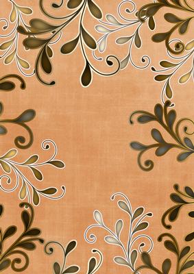 Burnt Orange Coloured Gold Swirls A4 Backing Paper
